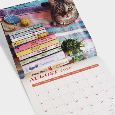 Cats and Books 2026 Wall Calendar