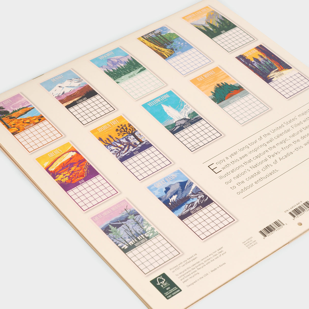 2026 National Parks Wall Calendar