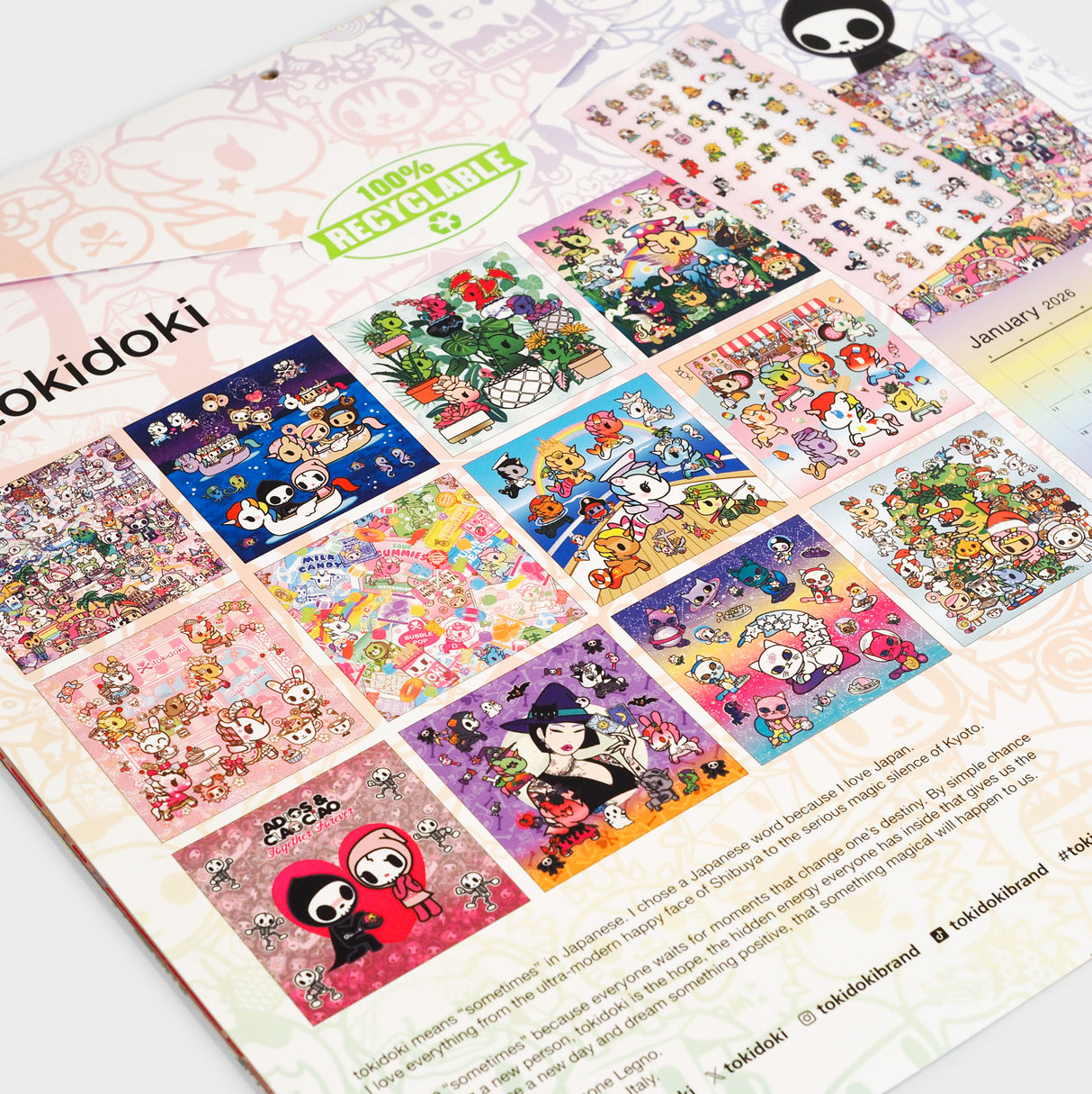 Tokidoki 2026 Wall Calendar (Includes Stickers)