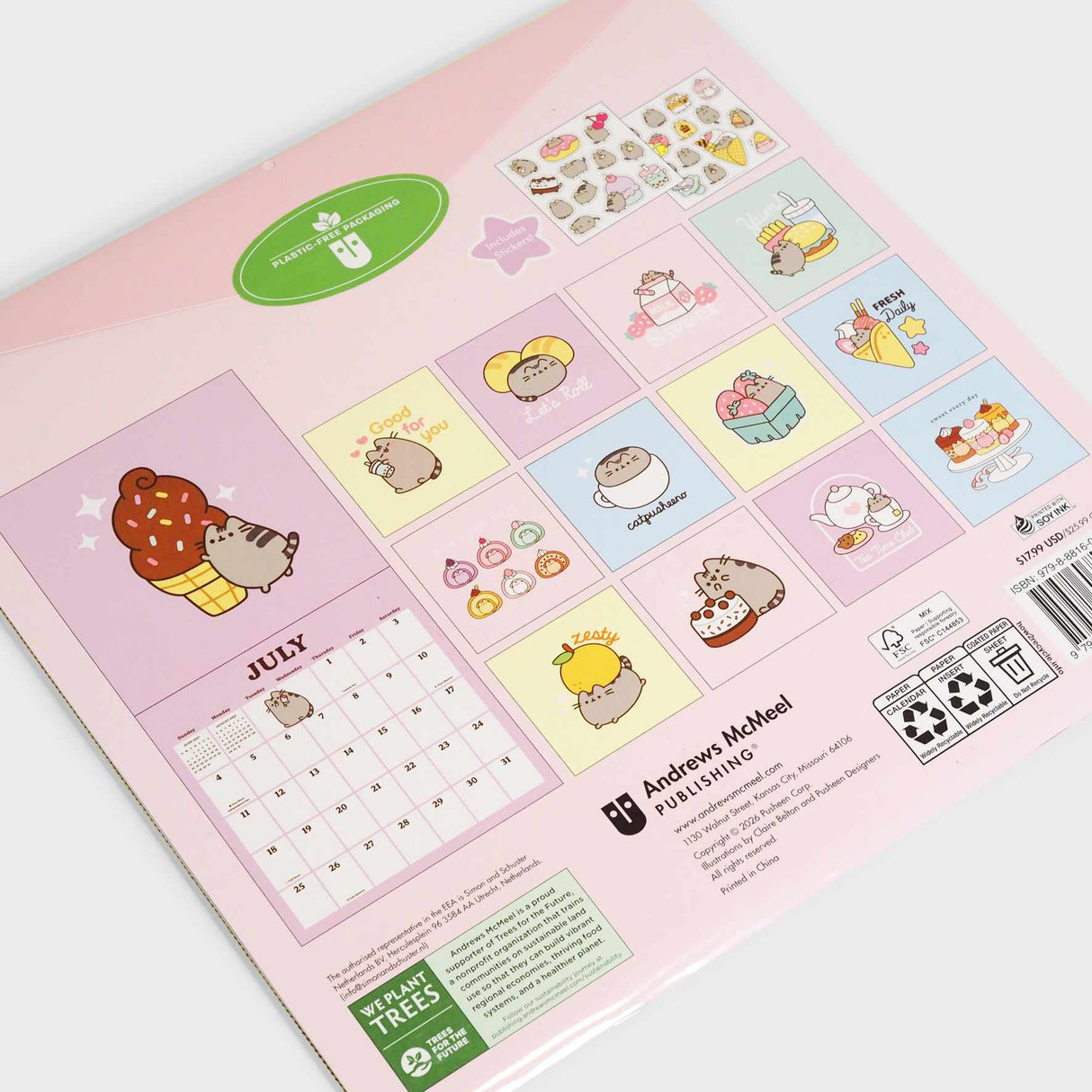 Pusheen 2027 Wall Calendar with Stickers