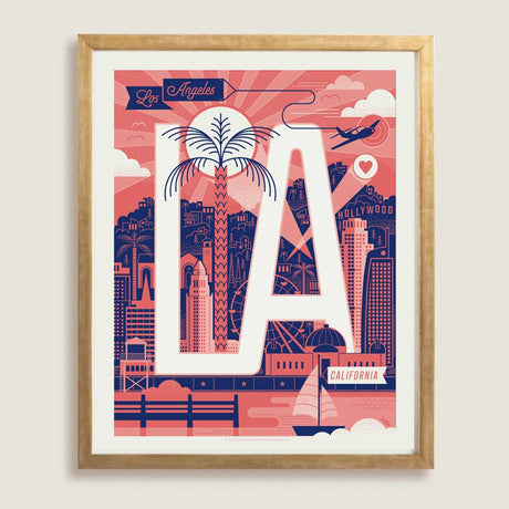 LA 11x14 Print in Pink