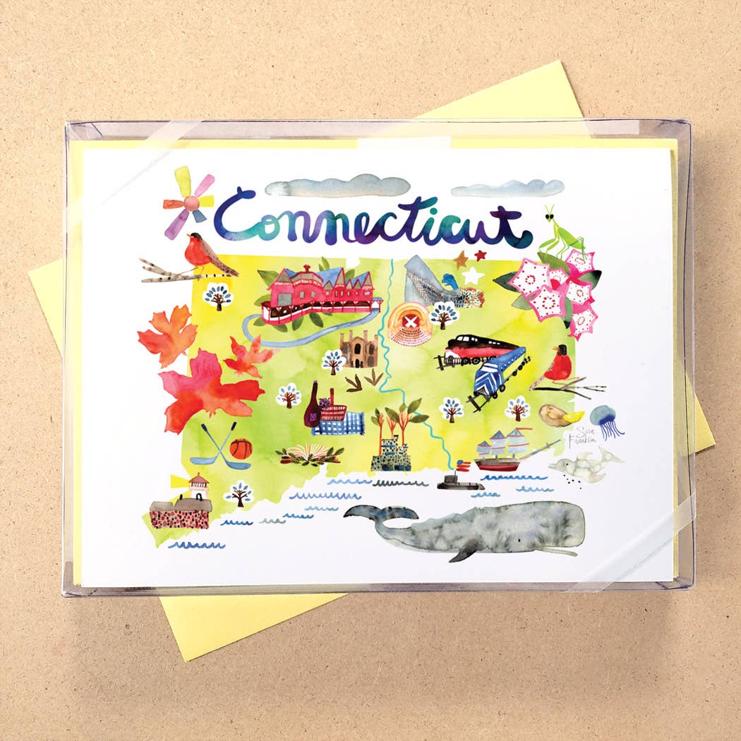 California Watercolor Map Boxed Card Set