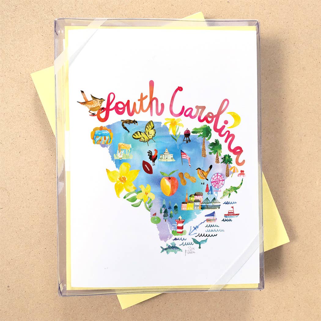 California Watercolor Map Boxed Card Set