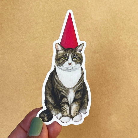 Cat Gnome Vinyl Sticker
