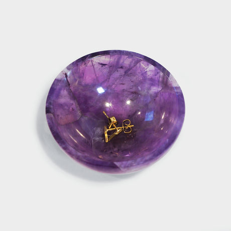 Amethyst Bowl & Gold Lightning Bolt Studs Fearless Set