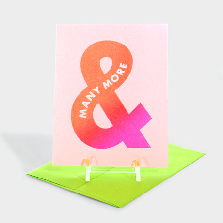 Risograph printed greeting card with typography.