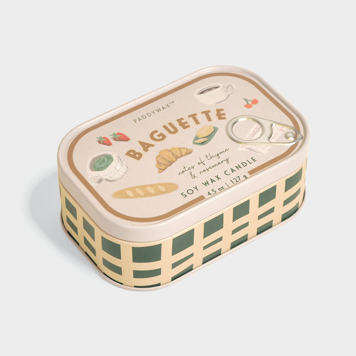 Bistro 4.5 Ounce Printed Tin Candle - French Baguette