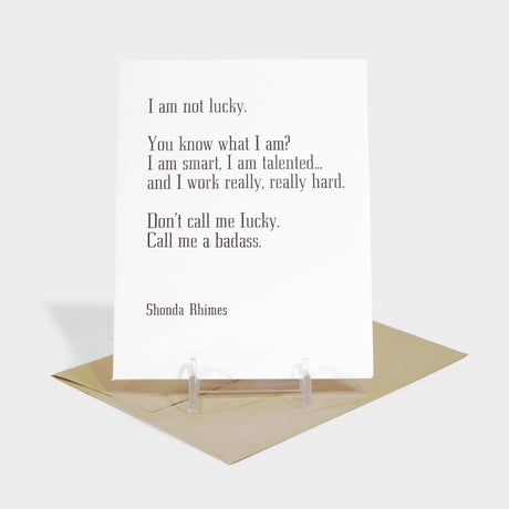 Greeting card with letterpressed text.