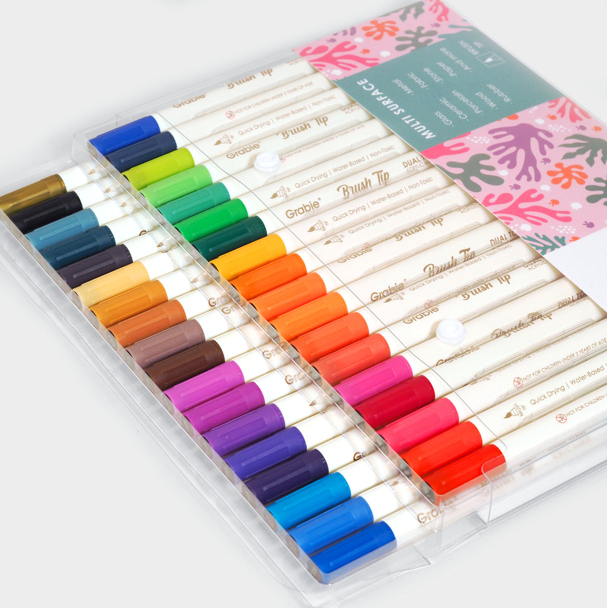 Dual Tone Brush Tip Acrylic Pain Marker Set of 36