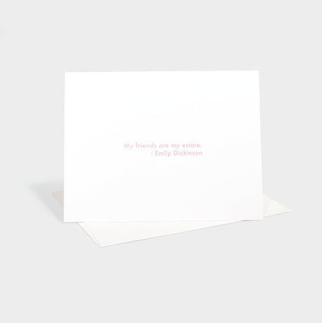 Greeting card with letterpress quote.