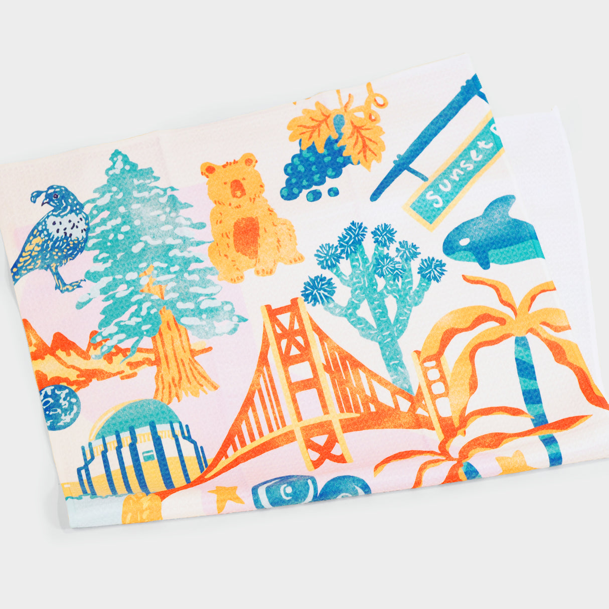 Greetings from California Tea Towel