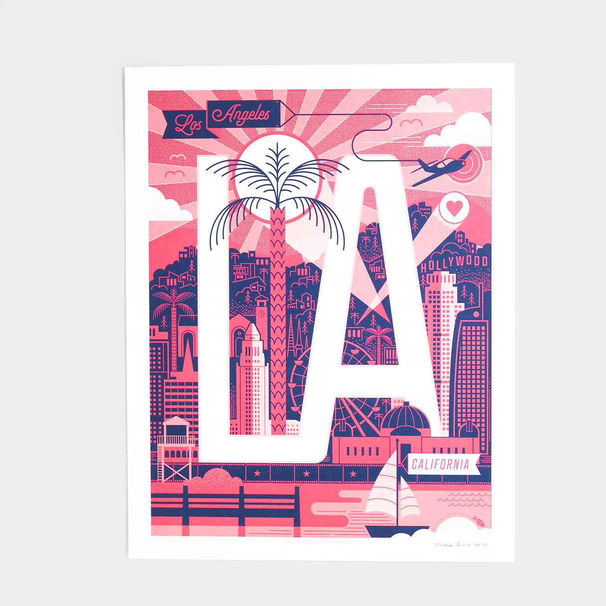 LA 11x14 Print in Pink