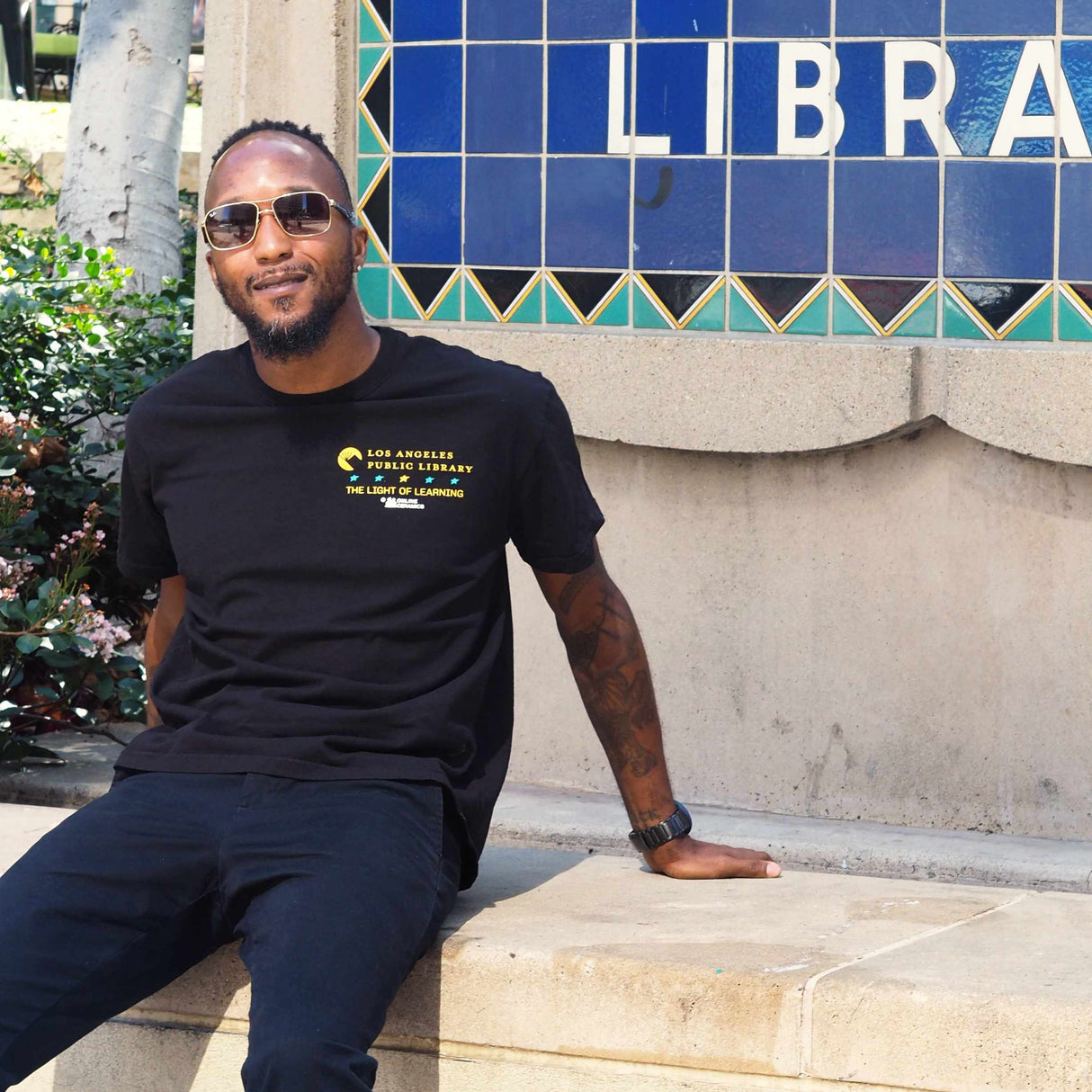 Local Library Black Tee