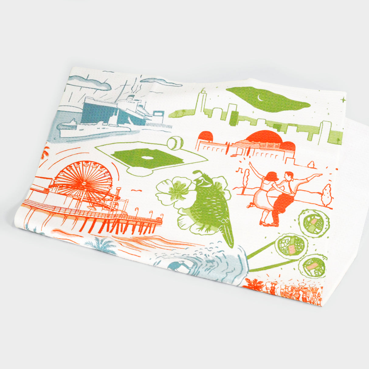 Los Angeles in Color Tea Towel
