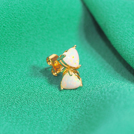 Opal Heart Studs Earrings