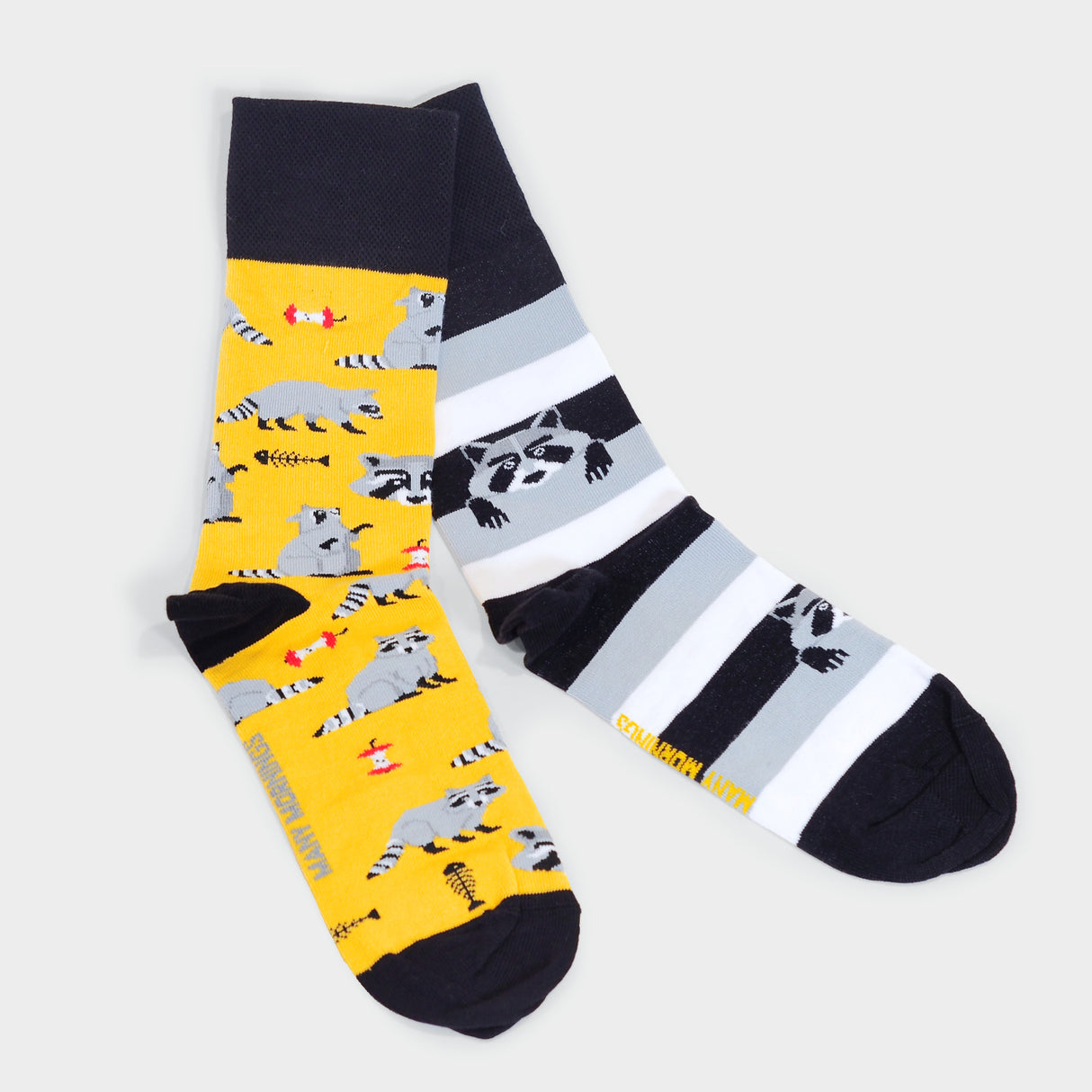 Raccoon Bandit Crew Socks Size Medium