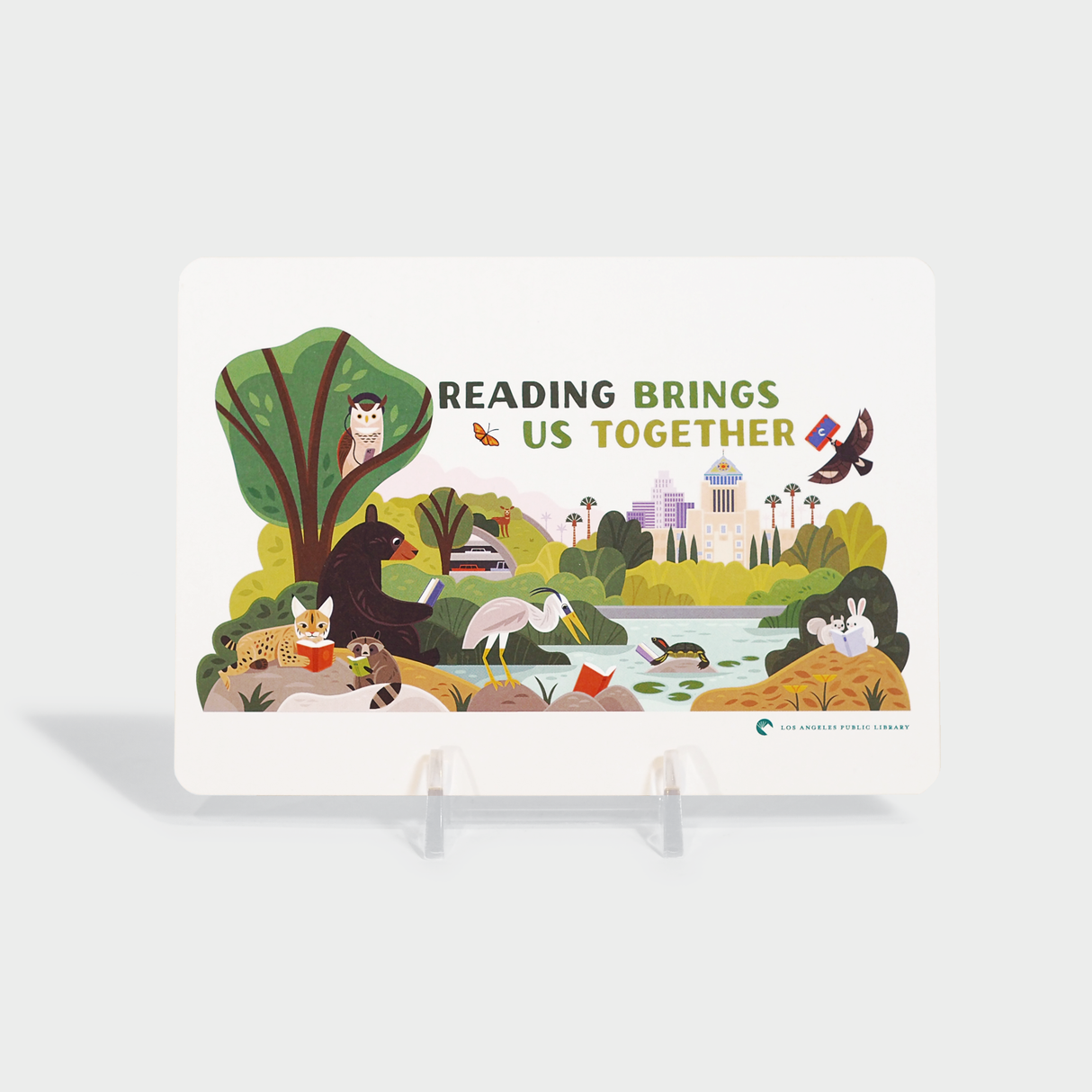 Reading Brings Us Together Post Card