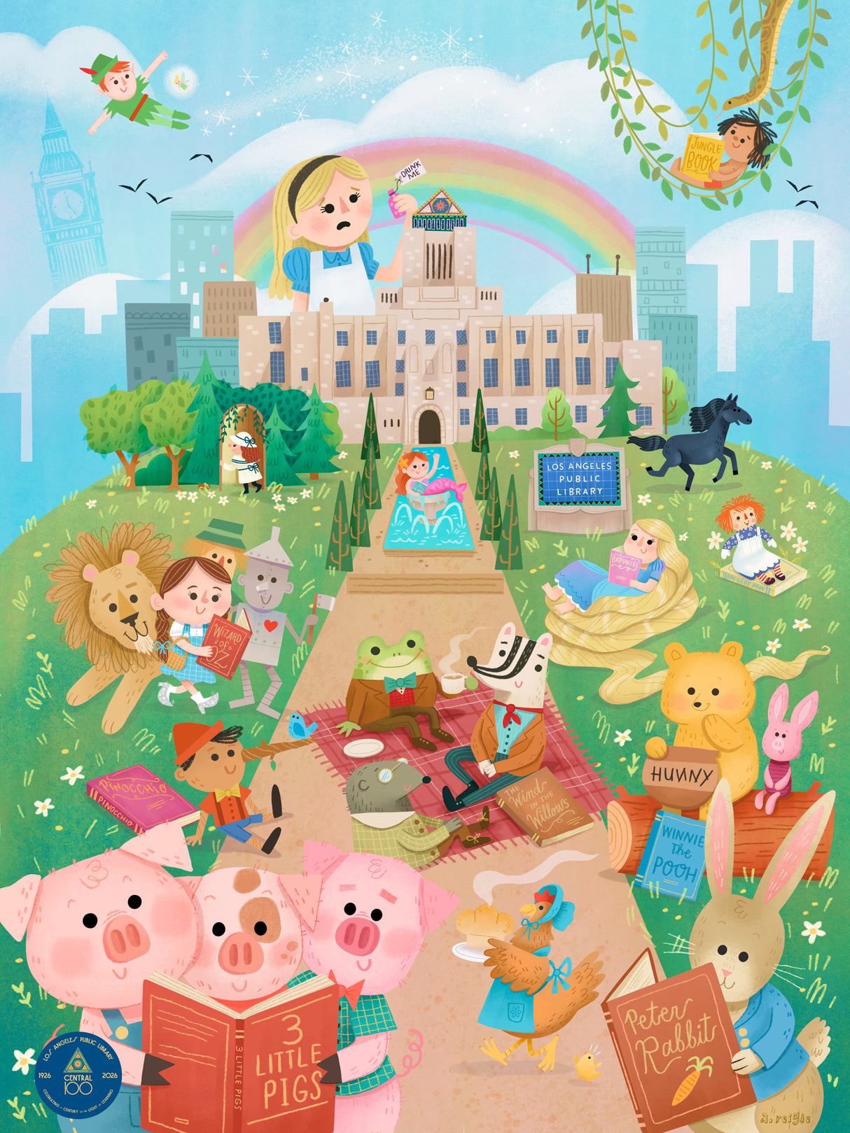 Reading Under the Rainbow - Giclee Print