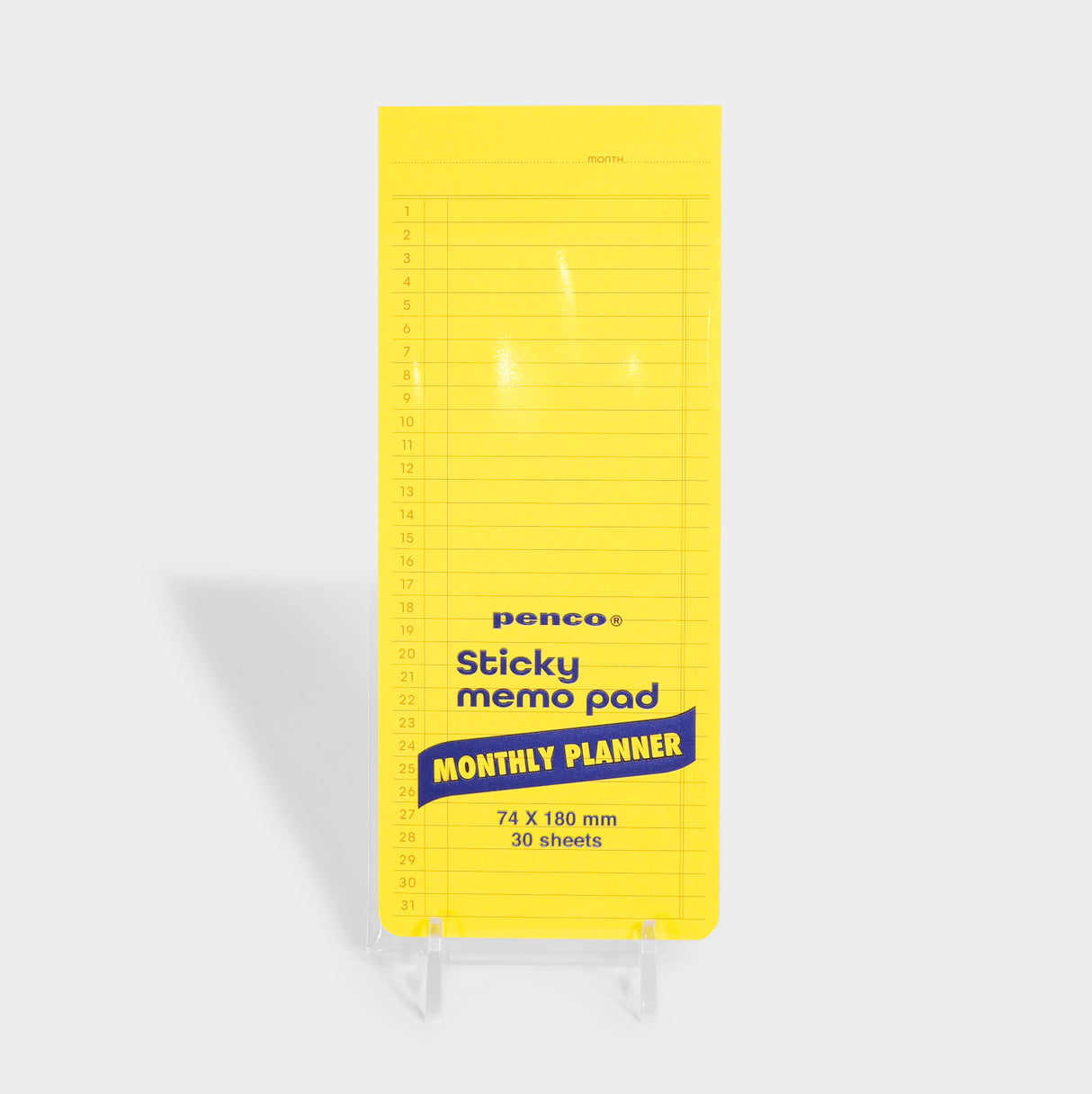 Sticky Monthly Memo Pad - Yellow