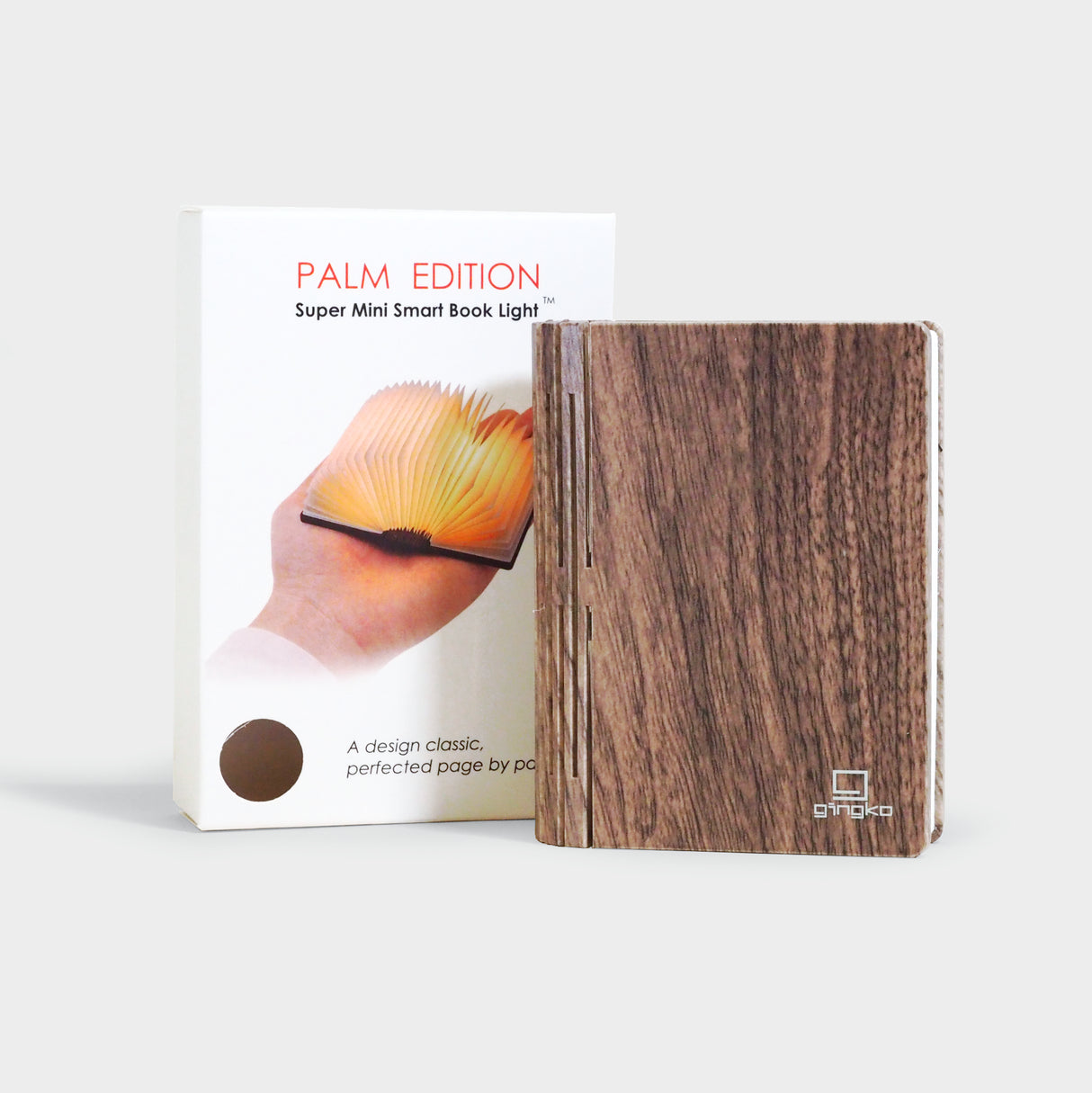 Super Mini Smart Book Light in Walnut