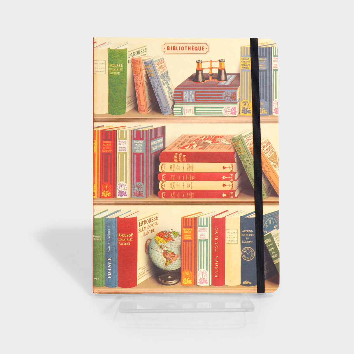 Vintage Library Books Large Notebook with Elastic Closure