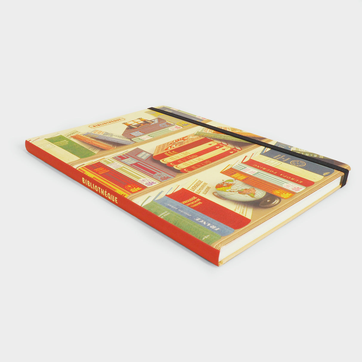 Vintage Library Books Large Notebook with Elastic Closure