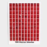 100 Horror Movies Scratch-Off Chart | 12" x 16" Print
