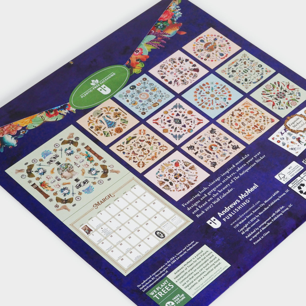 The Antiquarian Sticker Book 2027 Wall Calendar: with Stickers