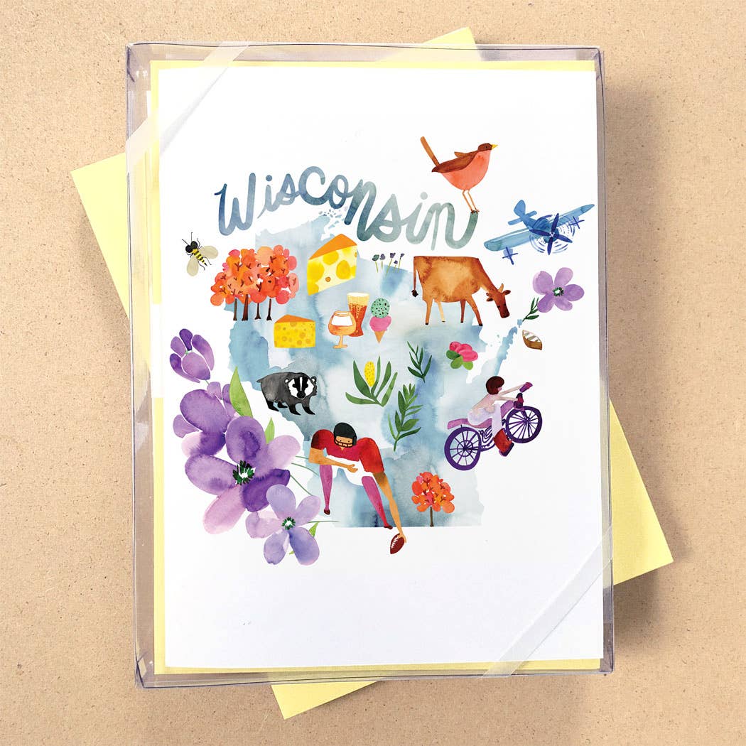 California Watercolor Map Boxed Card Set