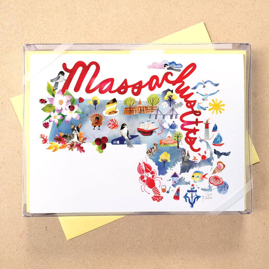 California Watercolor Map Boxed Card Set