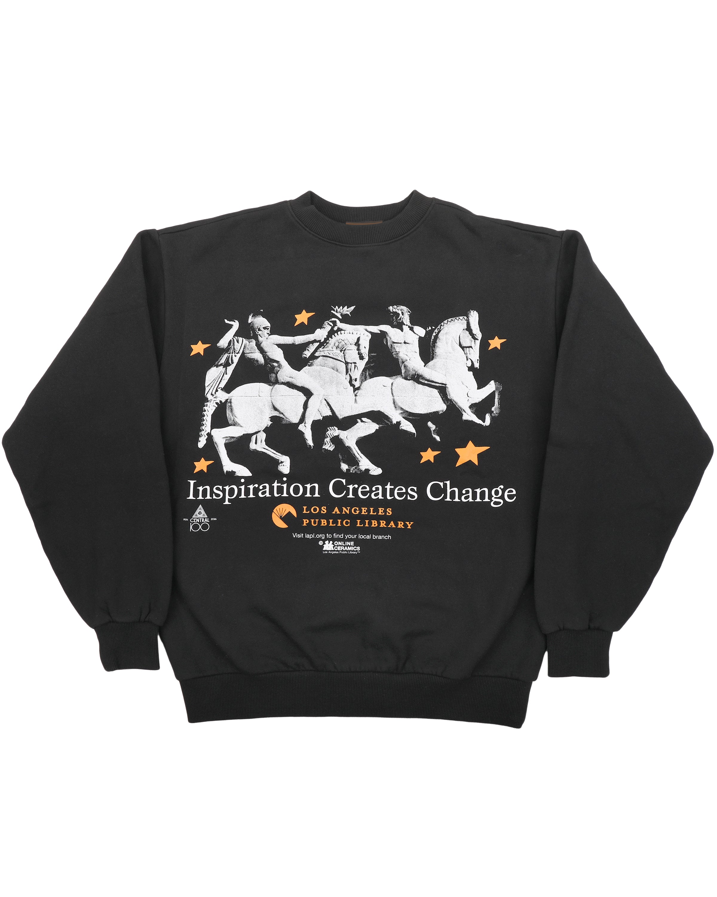 Inspiration Creates Change Off-Black Fleece Crewneck – The Library