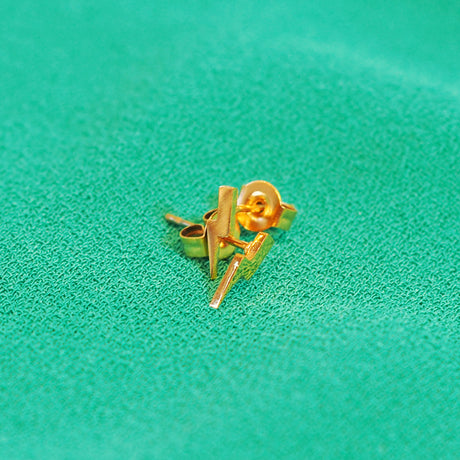 Amethyst Bowl & Gold Lightning Bolt Studs Fearless Set