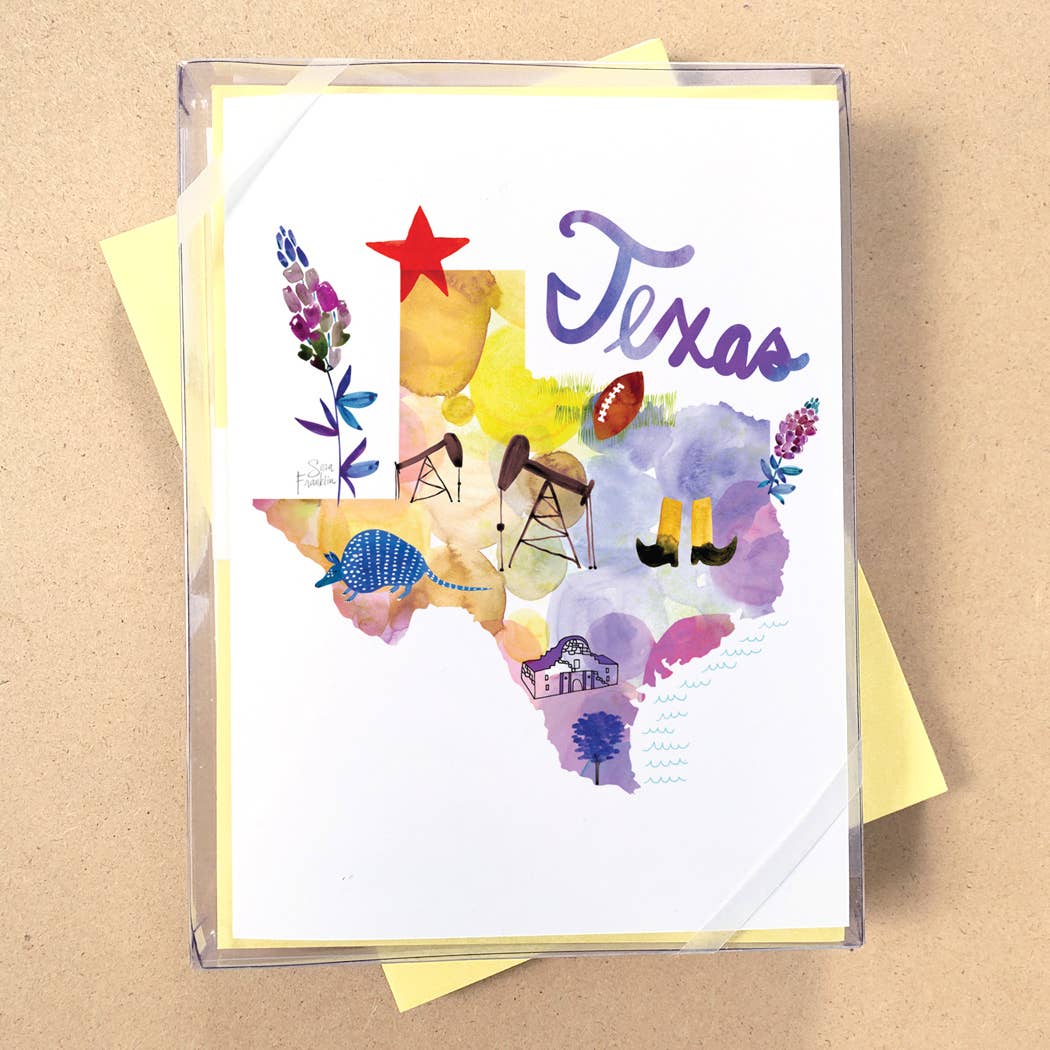 California Watercolor Map Boxed Card Set