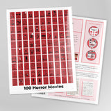 100 Horror Movies Scratch-Off Chart | 12" x 16" Print