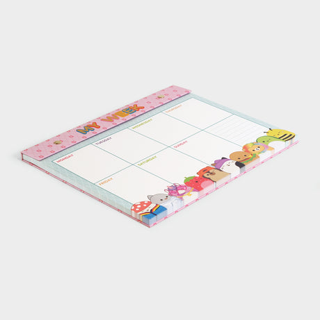 Back-to-Campus Squad Weekly Desk Pad with Grommets & Sticker Sheet