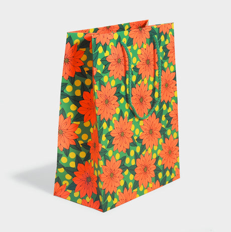 Big Poinsettia Large Gift Bag
