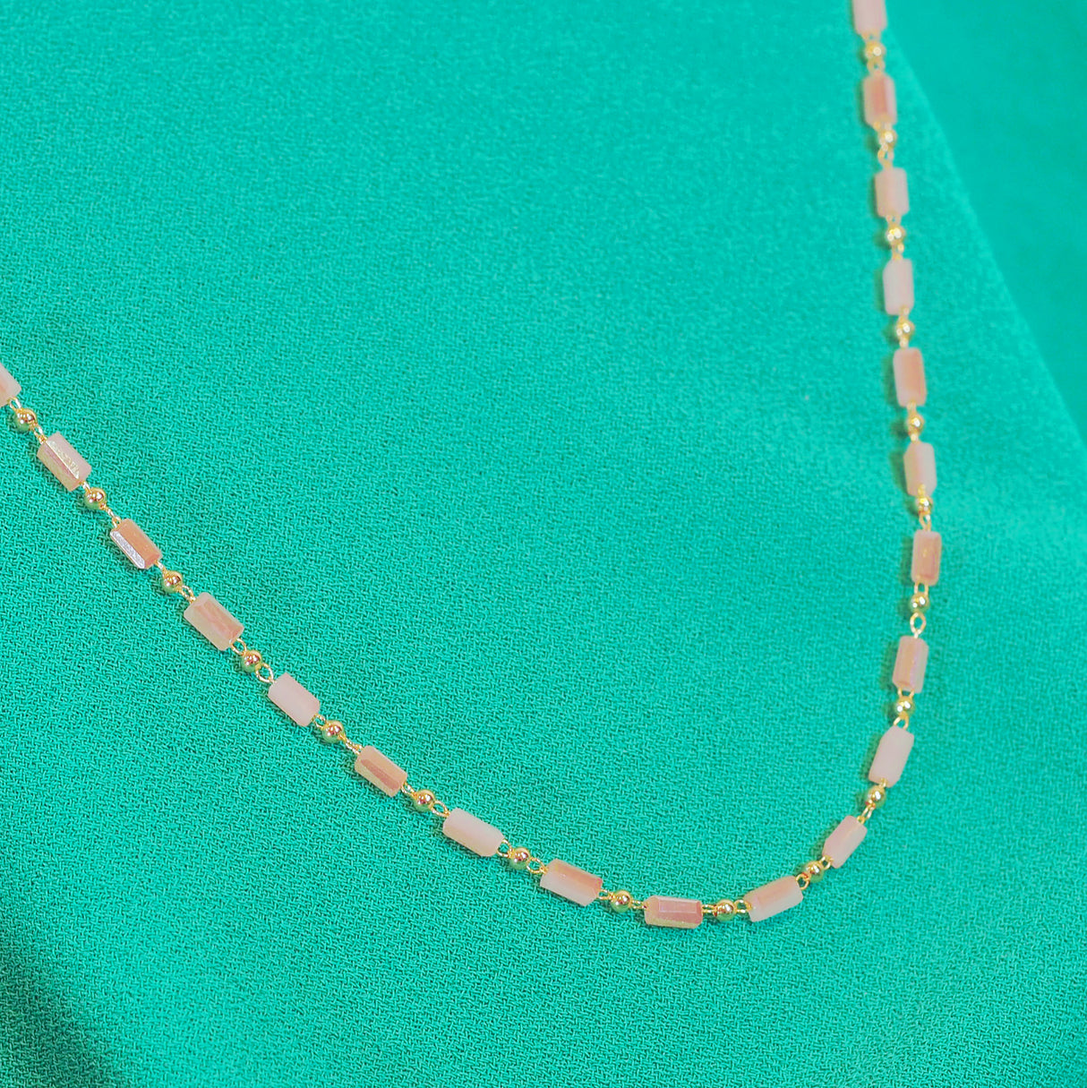 Blush Glass Seed Bead Necklace