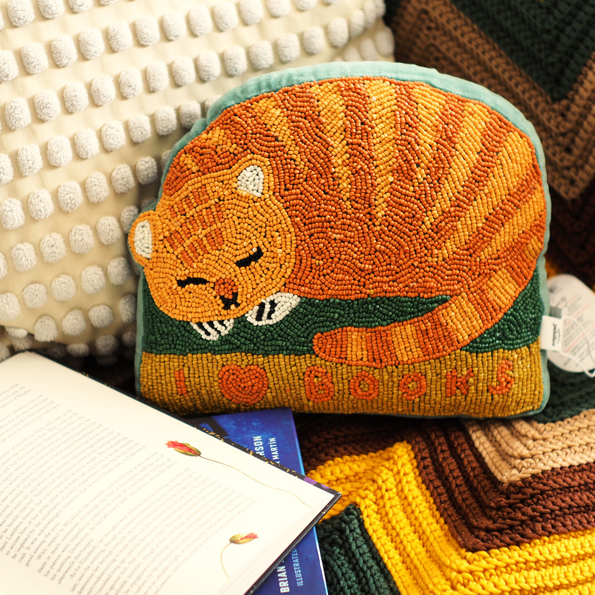 Book Club Beaded Pillow