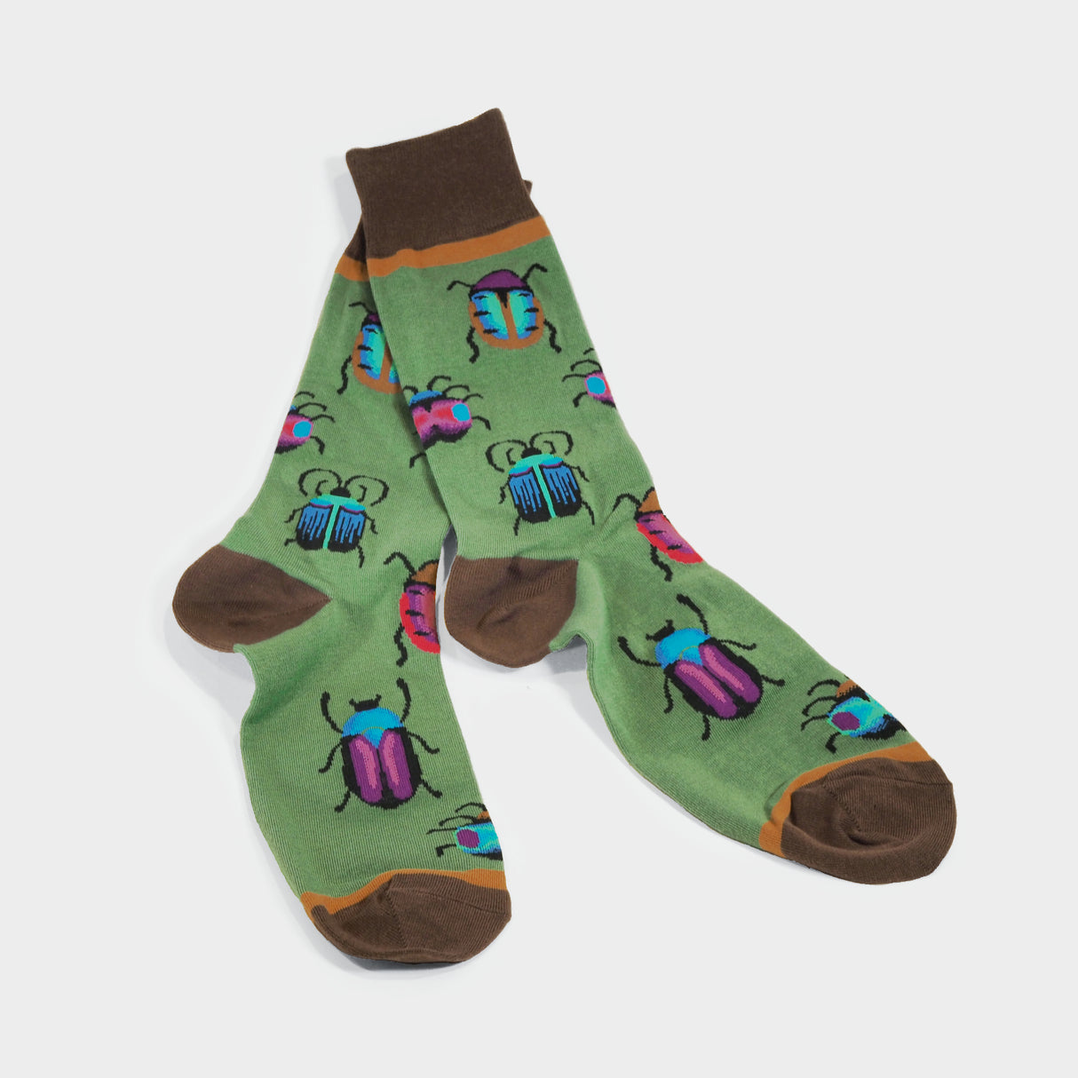 Bugs on Olive Socks - Large