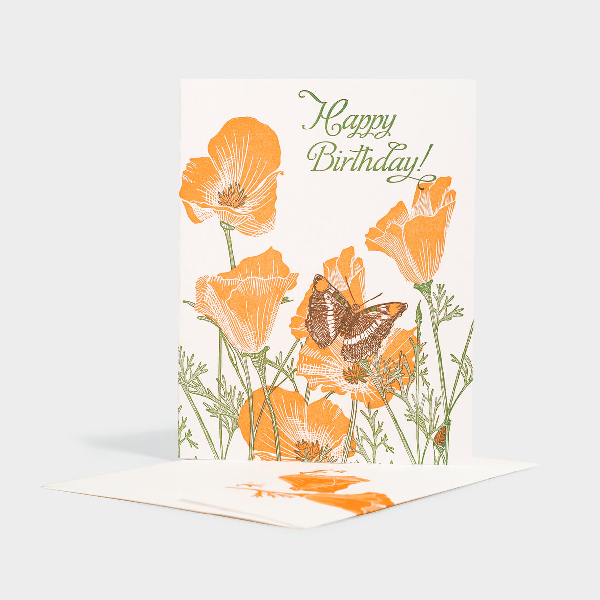 California Poppy Birthday Card