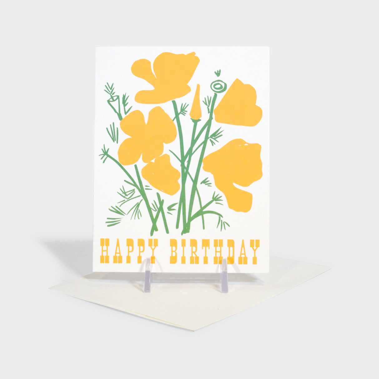 California Poppy Birthday Greeting Card