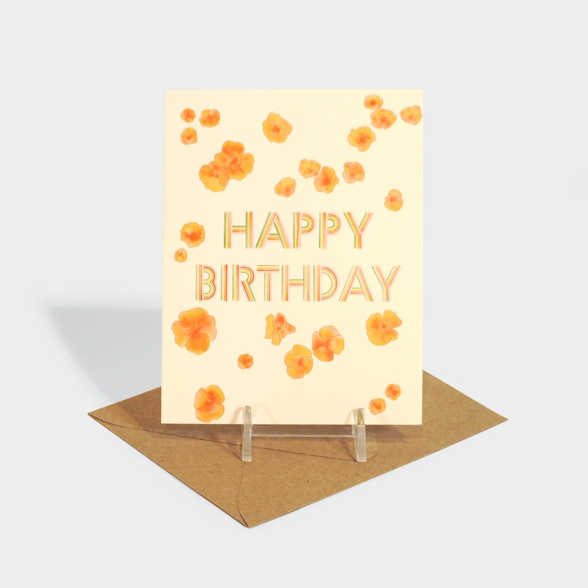 CA Poppies Birthday Greeting Card