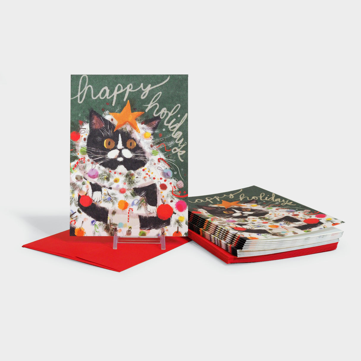 Cat in Tinsel Holiday Boxed Cards