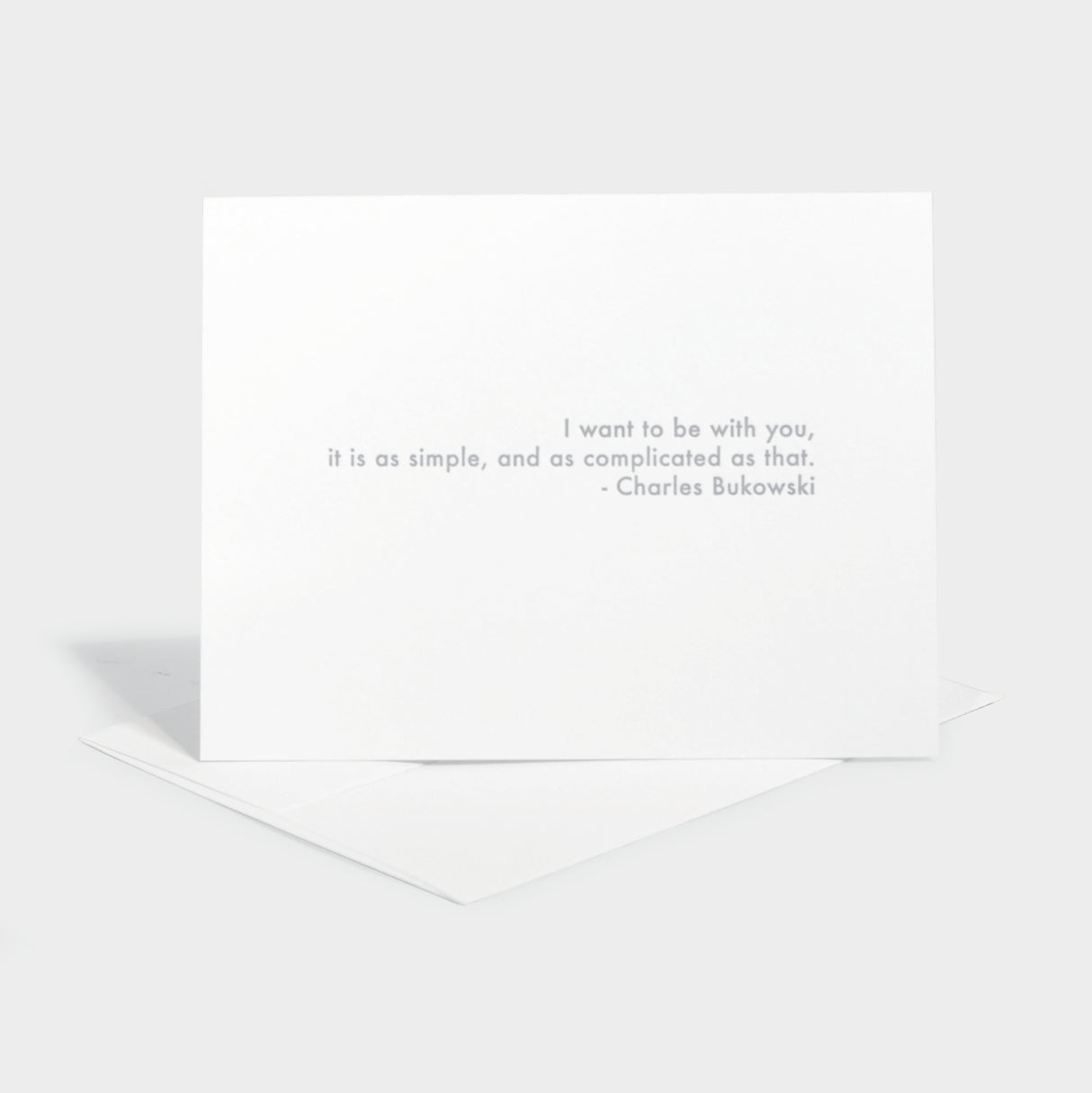 Greeting card with letterpressed quote.