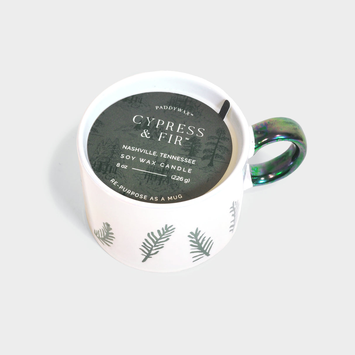 Cypress & Fir 8 Oz. Candle in White Ceramic Mug