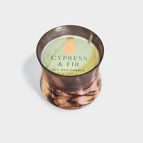 Cypress & Fir 9 Oz. Candle in Copper Metallic Glass