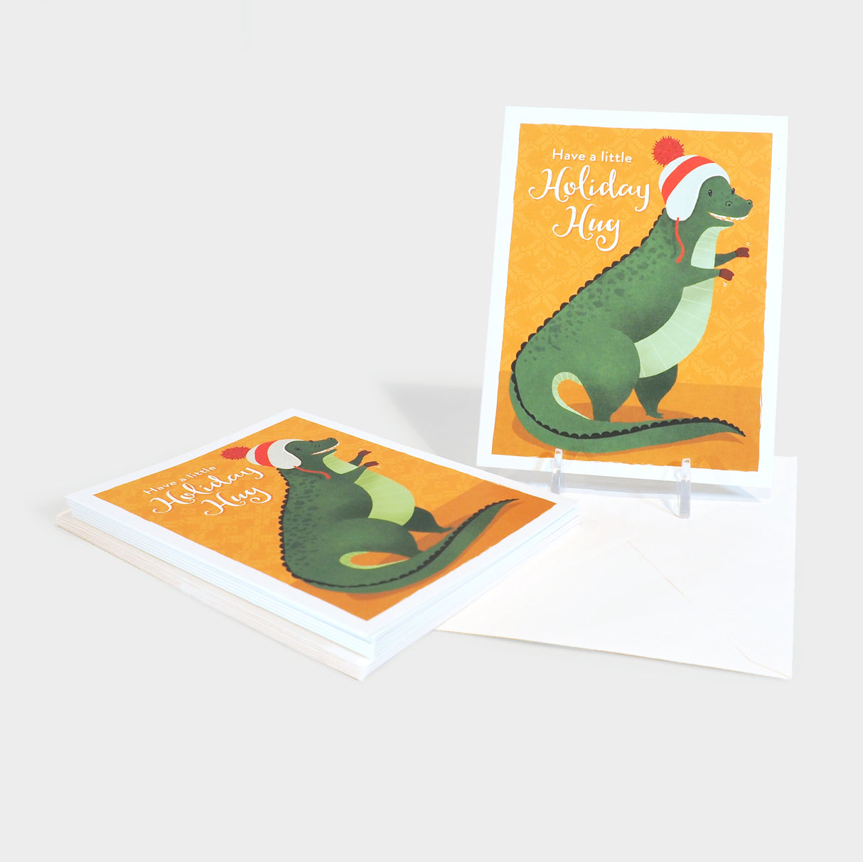 Dino Hug Holiday Greeting Cards Box Set