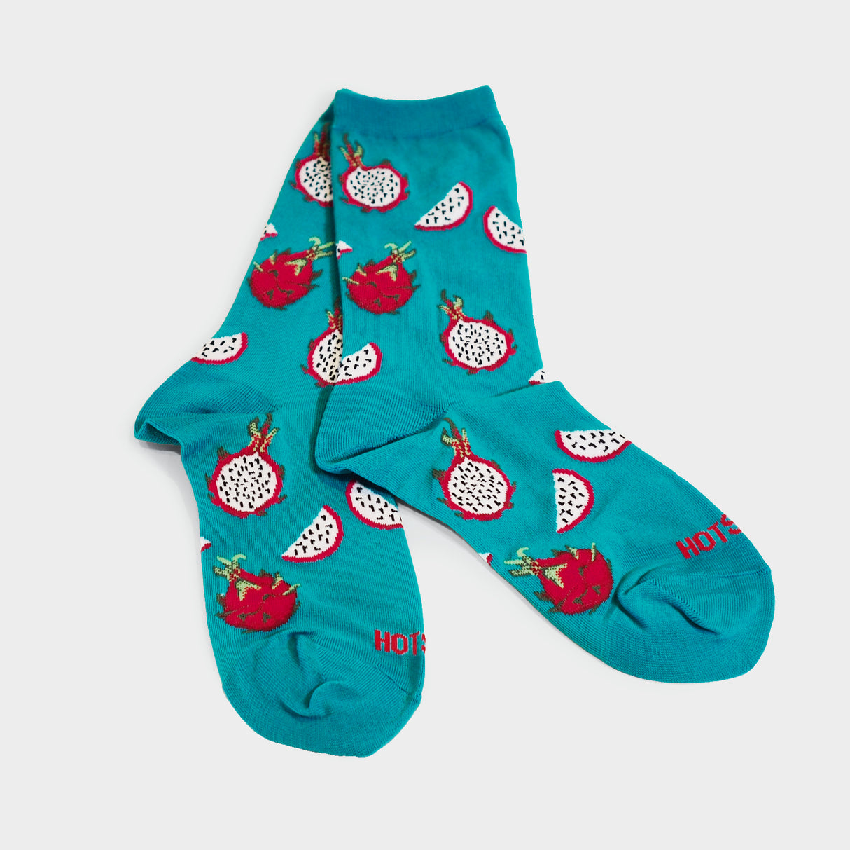 Dragon Fruit Turquoise Women's Crew Socks