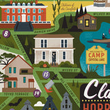 Classic Horror Movies Locations Map 10x8 Print