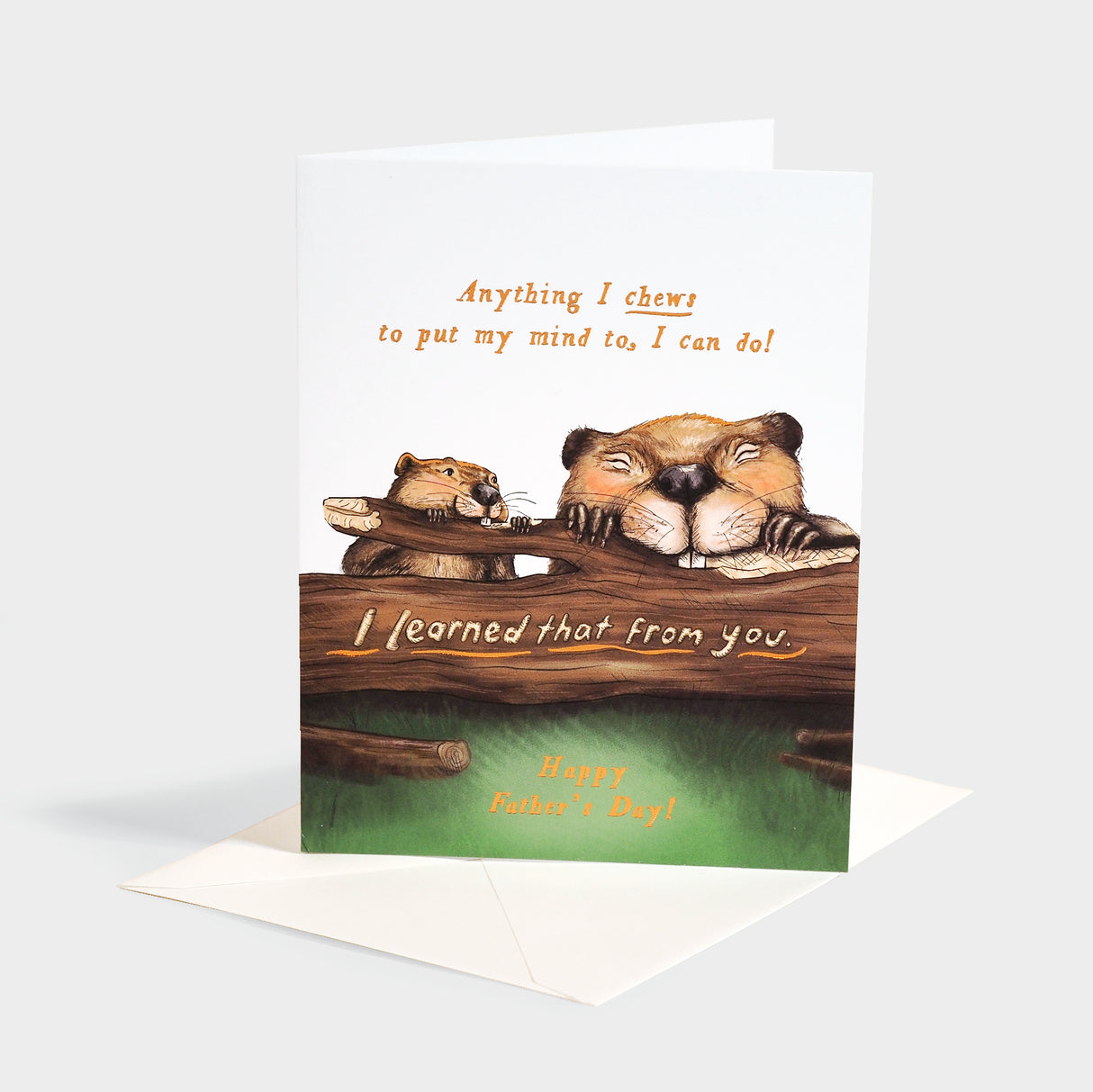 Father's Day Beavers Greeting Card